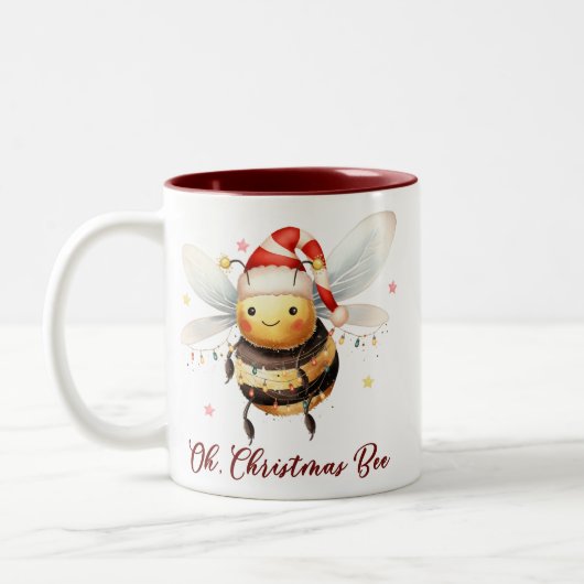 Grappig Oh Christmas Bee Tweekleurige Koffiemok (Links)