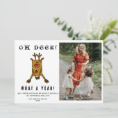 Grappig Oh Deer Wat een Jaar 2020 Foto Feestdagenkaart (Staand voorkant)