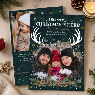 Grappig Oh Hert Kerstdag Is Hier 3 Foto Plaid Snee Feestdagenkaart