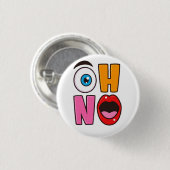 Grappig “Oh nee” Cartoon Glanzende Wijnlabel Ronde Button 3,2 Cm (Voorkant /achterkant)