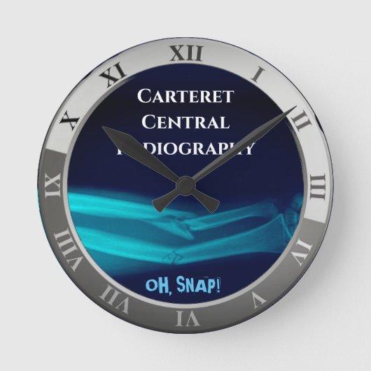 Grappig "Oh, snap" gebroken arm Ronde Klok (Voorkant)