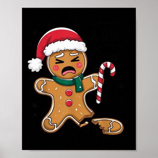 Grappig Oh Snap Gingerbread Bakkerij Kerstsnacks Poster (Voorkant)