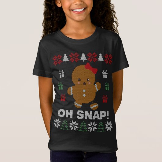 Grappig Oh Snap! Gingerbread Cookie Lelijke truien T-shirt (Voorkant)