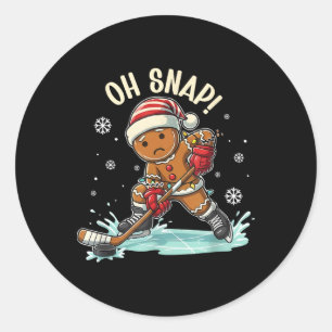Grappig Oh Snap Kerst Gingerbread Ijs Ho Spelen Ronde Sticker