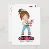 Grappig Oh Snap! Selfie Meisje Verjaardagsfeestje Briefkaart (Voorkant / Achterkant)