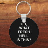 Grappig, Oh wat een frisse hel is dit, grap sarcas Sleutelhanger (Voorkant)