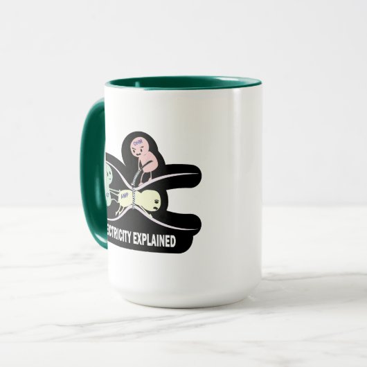 Grappig Ohms Wet Elektriciteit Uitgelegd Voor Stud Mok (Voorkant links)