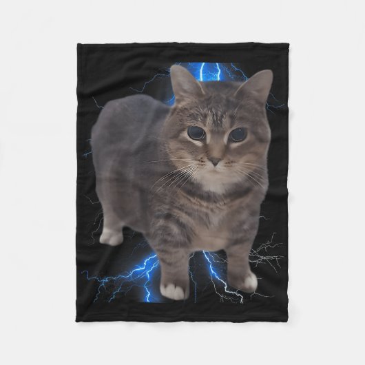 Grappig Oia Oia Spinning Cat Meme Cat Brainrot Fleece Deken (Voorkant)