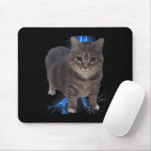 Grappig Oia Oia Spinning Cat Meme Cat Brainrot Muismat (Met muis)
