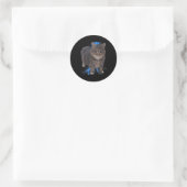 Grappig Oia Oia Spinning Cat Meme Cat Brainrot Ronde Sticker (Tas)