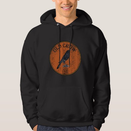 Grappig Old Crow Rustic Distress Kijk Hoodie (Voorkant)