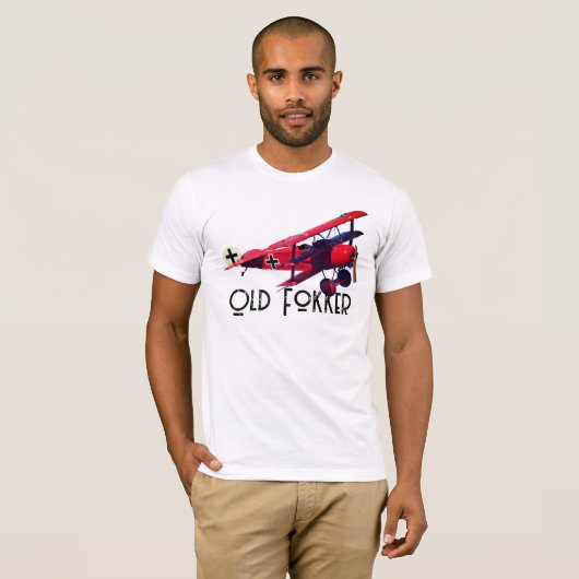 Grappig "Old Fokker" T-shirt (Voorkant volledig)