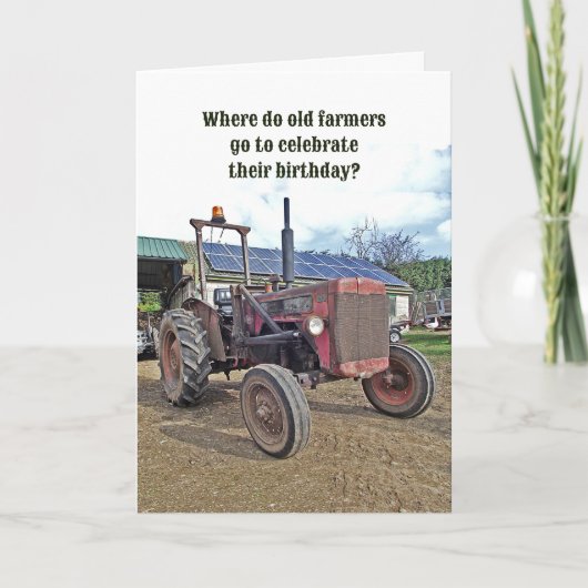 Grappig Old Tractor Birthday voor vader opa Kaart (Voorkant)
