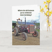 Grappig Old Tractor Birthday voor vader opa Kaart (Gele Bloem)