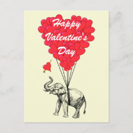 Grappig olifant en liefdehart Valentijns Feestdagenkaart