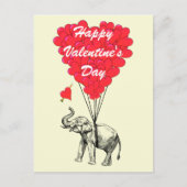 Grappig olifant en liefdehart Valentijns Feestdagenkaart (Voorkant)