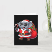 Grappig Olifant Kerstman Kerst Outfit Kerstmannetj Kaart (Voorkant)