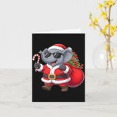 Grappig Olifant Kerstman Kerst Outfit Kerstmannetj Kaart (Gele Bloem)