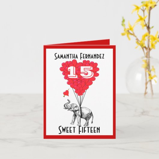 Grappig olifantssnoepje Vijftien Kaart (Gele Bloem)