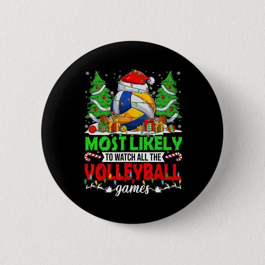 Grappig om al het volleybalspel te zien ronde button 5,7 cm (Voorkant)