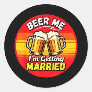 Grappig om bruidegom vrijgezellenfeest voor mannen ronde sticker