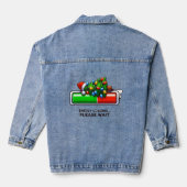 Grappig om de kerstboom te vernieuwen denim jacket (Achterkant)