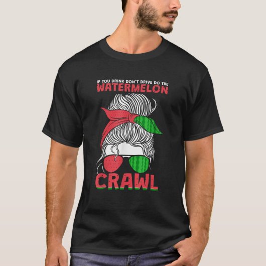 Grappig om de watermeloen crawl te doen t-shirt (Voorkant)