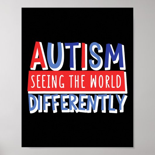 Grappig om de wereld te zien verschillende autisme poster (Voorkant)