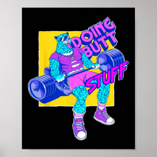 Grappig om dingen te doen Workout Bodybuilding Fit Poster