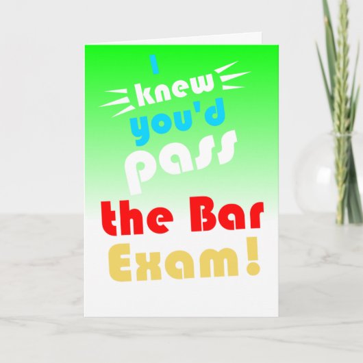 Grappig om het bar examen te halen kaart (Voorkant)