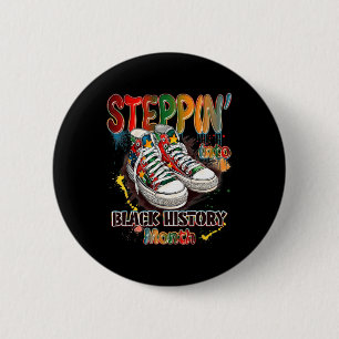 Grappig om in de schoenen van de Black History Mon Ronde Button 5,7 Cm