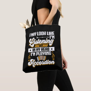 Grappig om in mijn hoofd te horen dat ik accordeon tote bag