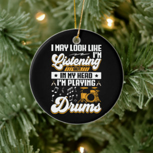 Grappig om in mijn hoofd te horen dat ik drums spe keramisch ornament