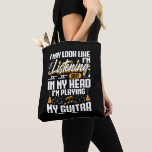 Grappig om in mijn hoofd te horen dat ik gitaar sp tote bag