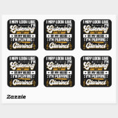 Grappig om in mijn hoofd te horen dat ik klarinet vierkante sticker (Vel)
