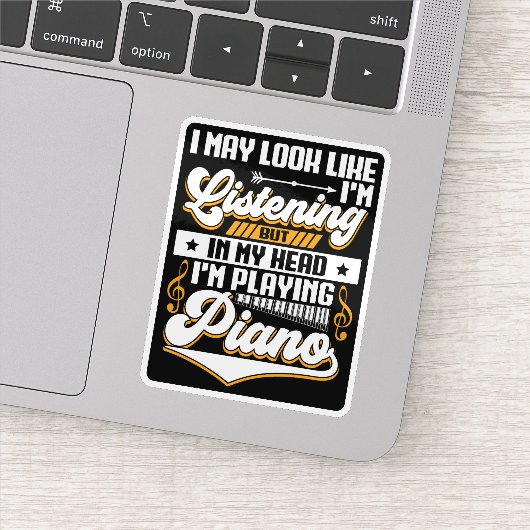Grappig om in mijn hoofd te horen dat ik piano spe sticker (Detail)