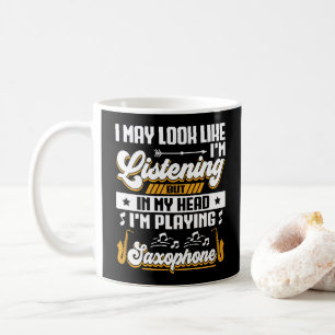 Grappig om in mijn hoofd te horen dat ik saxofoon koffiemok