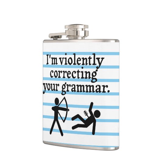 Grappig om je Grammar Spoof Joke te corrigeren Heupfles (Links)