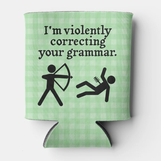 Grappig om je Grammar Spoof stil te corrigeren Blikjeskoeler (Voorkant)
