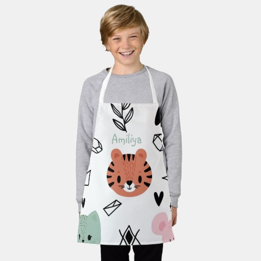 Grappig om je logo kinder schort toe te voegen (Gedragen)