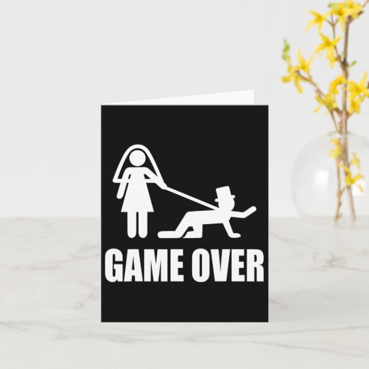 Grappig om met trouwen te trouwen over bruiloft te kaart (Gele Bloem)