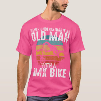 Grappig om nooit een oud Man met een BMX BI te ond T-shirt