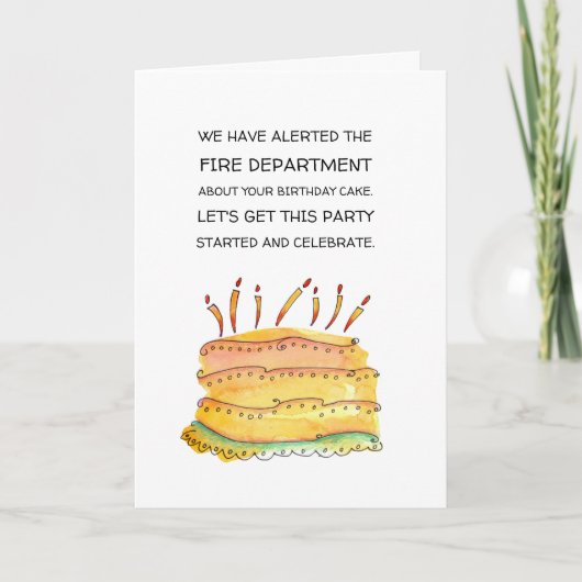 Grappig om oude verjaardagskaarsen en taart te kri kaart (Voorkant)