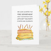 Grappig om oude verjaardagskaarsen en taart te kri kaart (Gele Bloem)