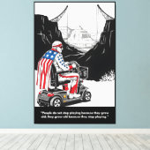 Grappig om ouder te worden Amerikaan Canvas Afdruk (Insitu (Houten vloer))