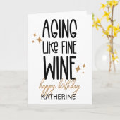 Grappig om ouder te worden voor vrienden kaart (Gele Bloem)