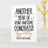 Grappig om ouder te worden voor vrienden kaart (Gele Bloem)