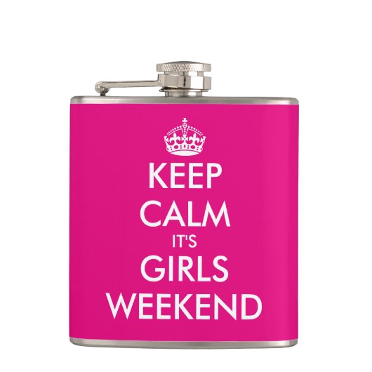 Grappig om rustig te houden zijn meisjes weekend h heupfles (Voorkant)