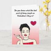 Grappig om single te zijn met Valentijnsdag  Kaart (Gele Bloem)