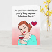 Grappig om single te zijn met Valentijnsdag   Kaart (Gele Bloem)